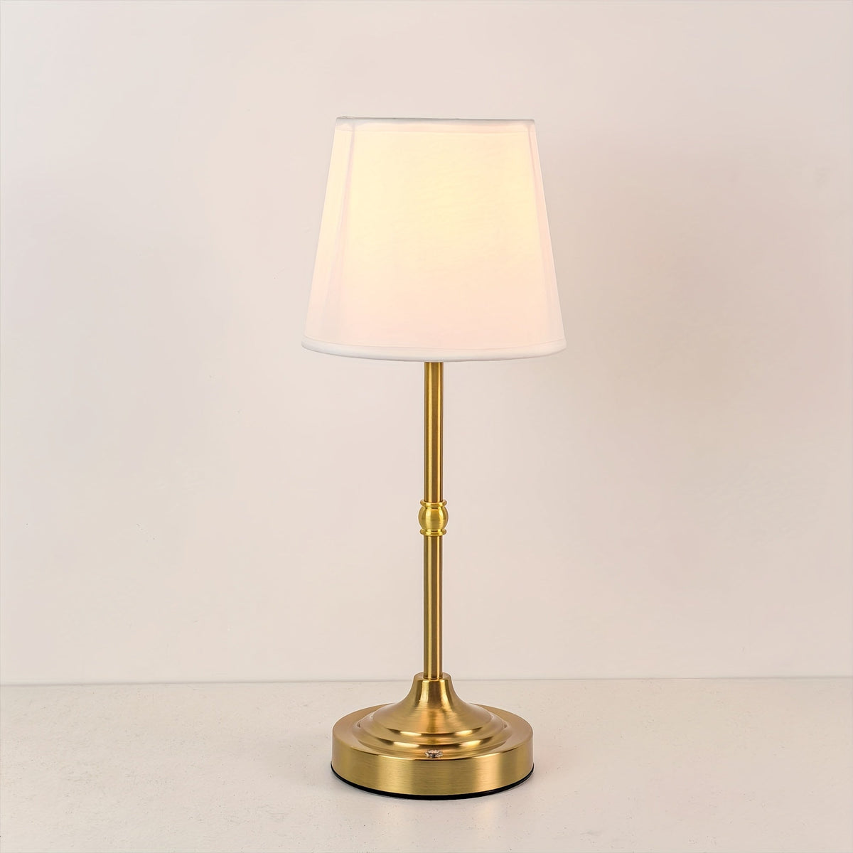 Brushed Gold Fabric Shade Cordless Table Lamp