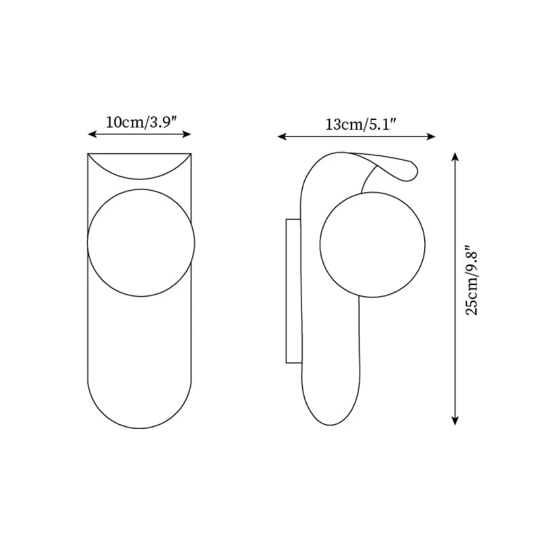 Icar Scandinavian Wood and Glass LED Wall Lamp