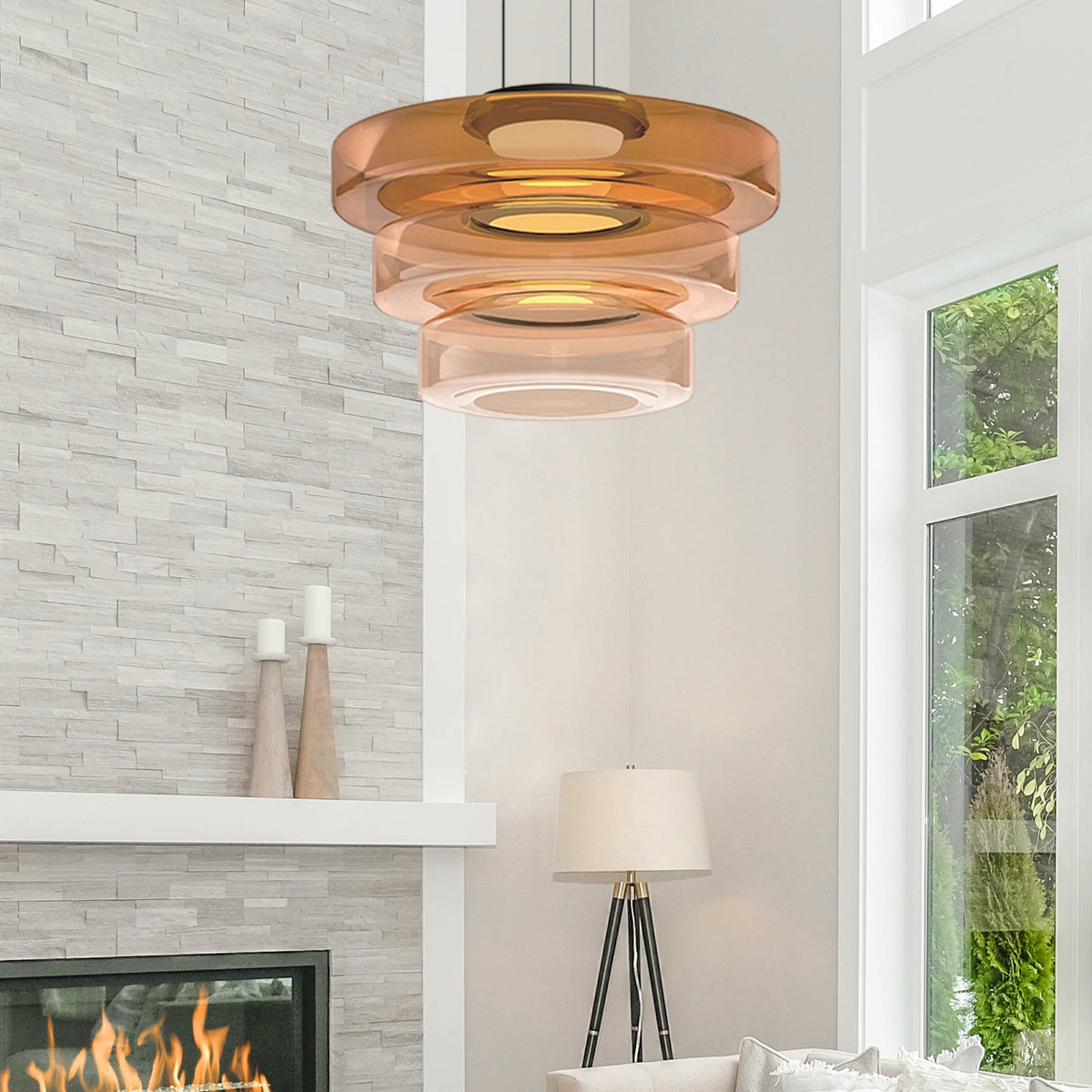 Bauhaus Layered Glass Pendant Lamp