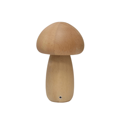Portobello Mushroom Lamp | Natural Wood Rechargeable Night Light