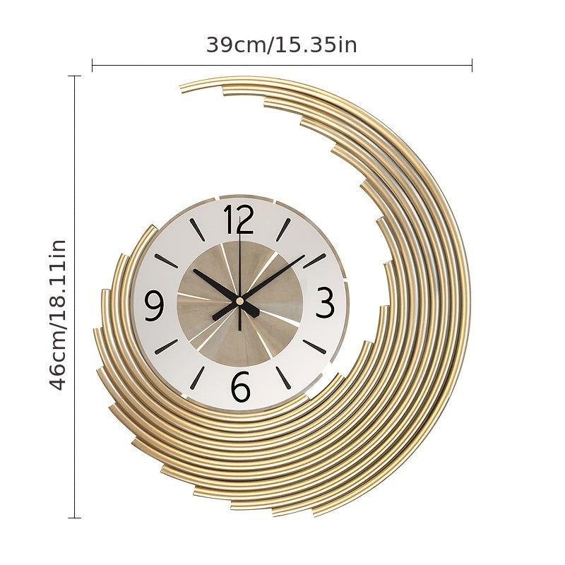 3D Layered Crescent Metal Wall Clock