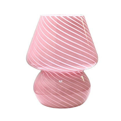 Swirl Glass USB Dimmable Mushroom Lamp