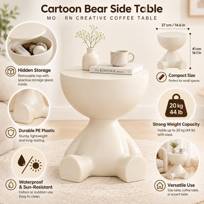 Cartoon Bear Storage Side Table
