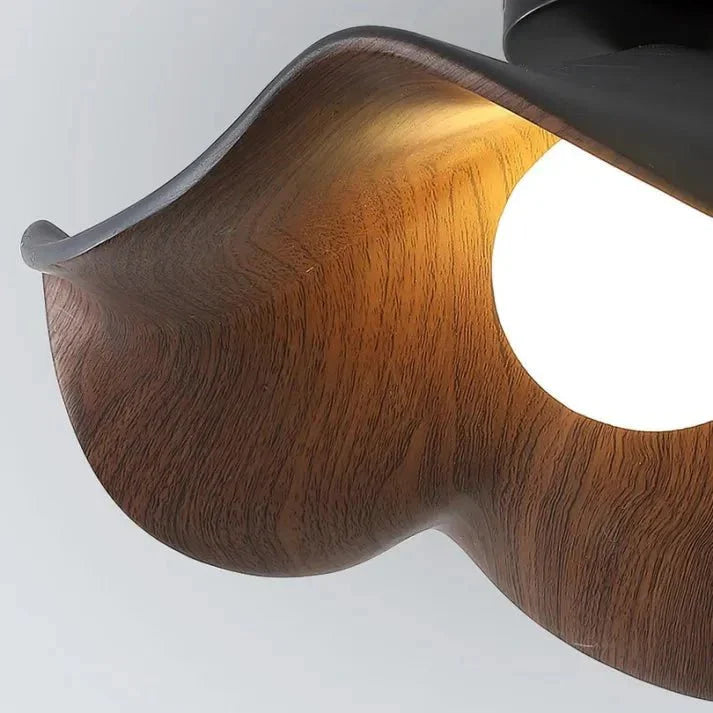 Scandinavian Wooden Lotus Resin Ceiling Light