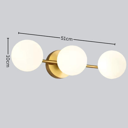 Triple Globe Frosted Glass Wall Light