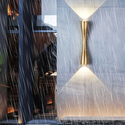 Gold Up and Down Waterproof Wall Light