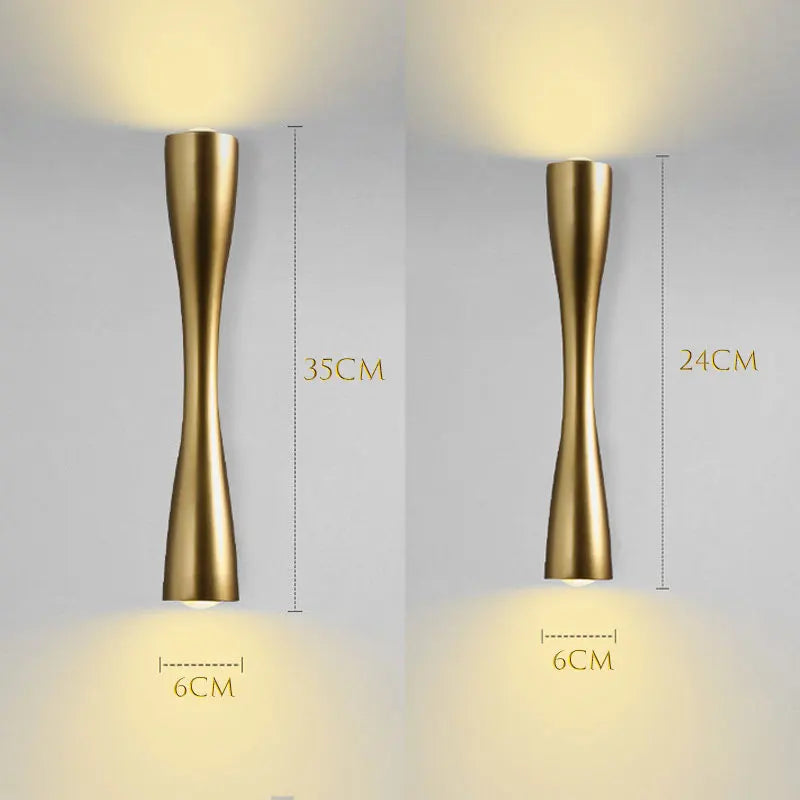 Gold Up and Down Waterproof Wall Light