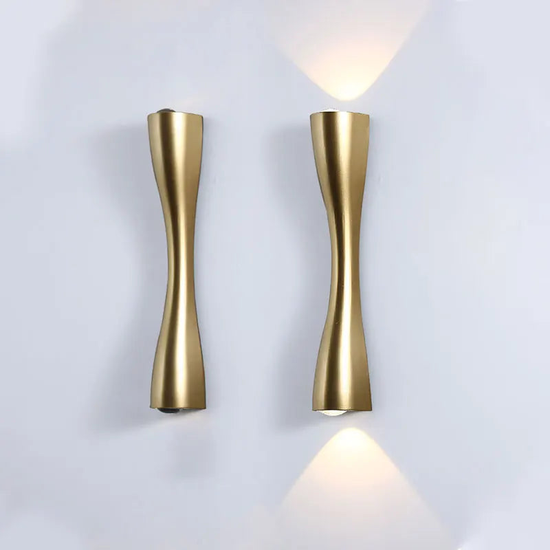 Gold Up and Down Waterproof Wall Light