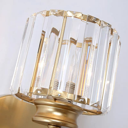 Faceted Crystal and Iron Wall Sconce