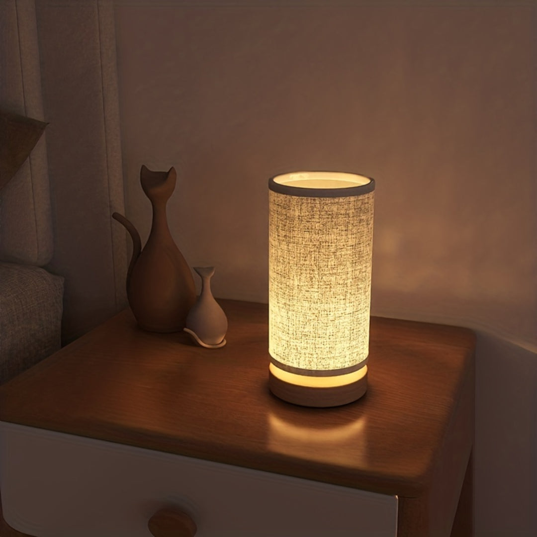 Modern Wooden Table Lamp | USB Powered Bedside Light