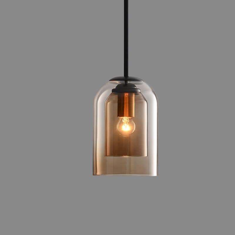 Mica Double Glass Mid-Century Pendant