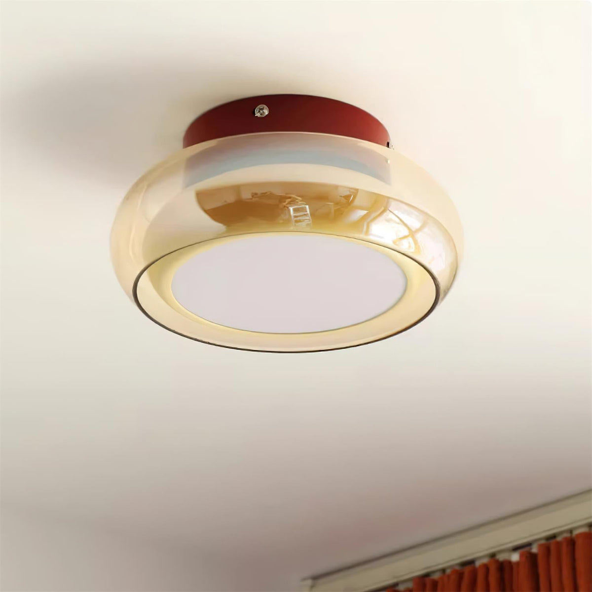 June Retro Glass Flush Mount Ceiling Light
