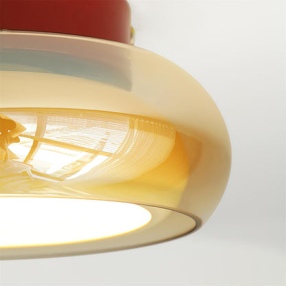 June Retro Glass Flush Mount Ceiling Light | LED Indoor Lamp