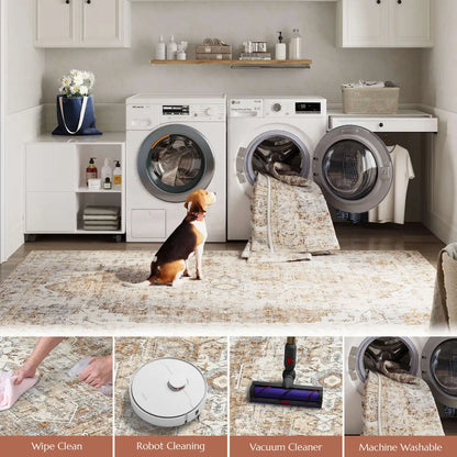 Heritage Medallion Foldable Non-Slip Area Rug
