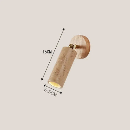 Huangdong Travertine Wood Wall Lamp
