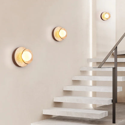 Wabi-Sabi Stone Wall Lamp | Modern Natural Texture Design