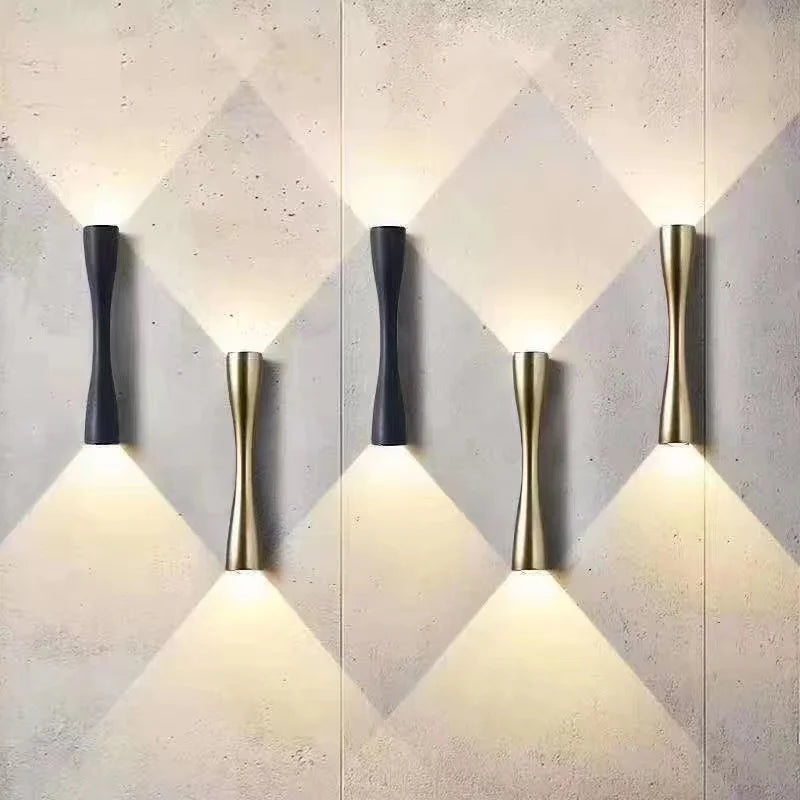 Gold Up and Down Waterproof Wall Light