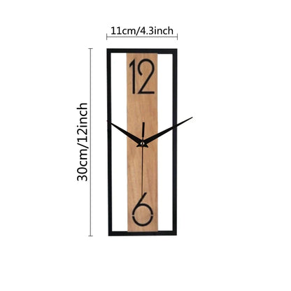 Slim Rectangular Wood Wall Clock