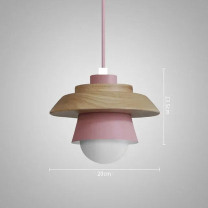 Nordic Wood Macaron Colour Pendant Light