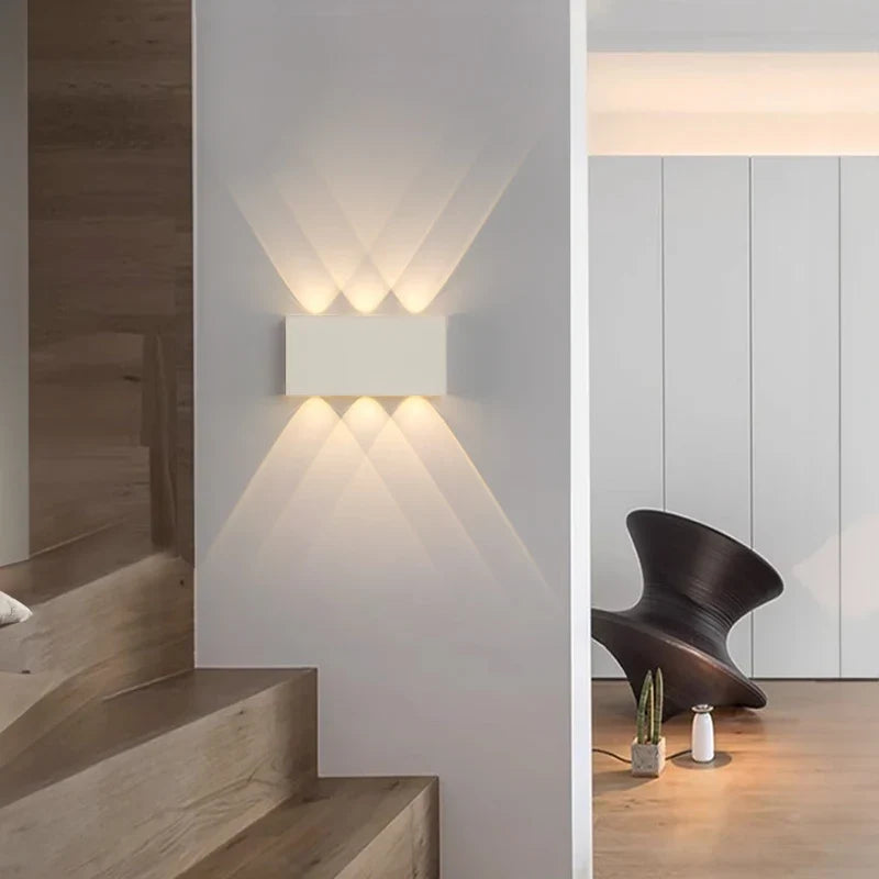 LumiBlock Rechargeable Wall Lamp | Minimalist Wood-Grain Design