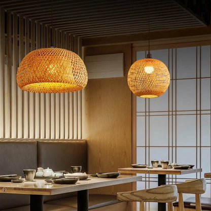 Handwoven Bamboo Rattan Pendant Lamp