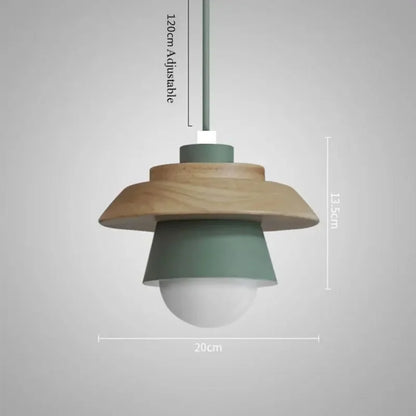 Nordic Wood Macaron Colour Pendant Light