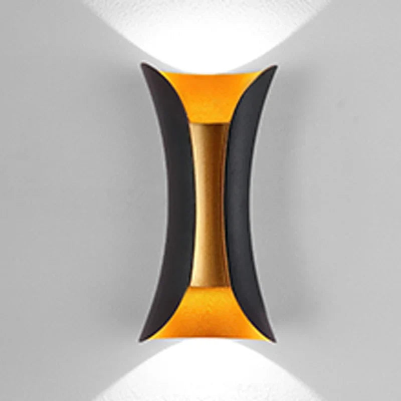 Black and Gold IP65 Up Down Wall Light