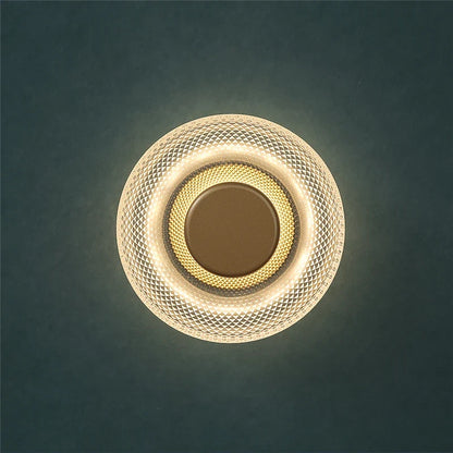 Modern Coloured Glass Wall Lamp | Textured LED Disc Light