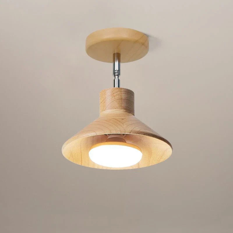NordicWood Ceiling Lamp | Natural Timber Cone Design
