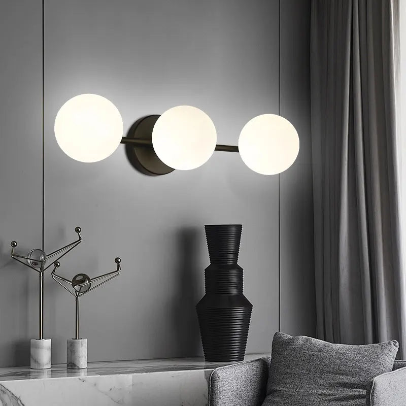 Triple Globe Frosted Glass Wall Light