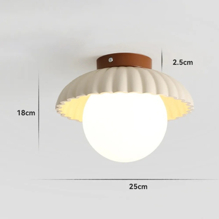 Iron and Glass Globe Flush Mount Light