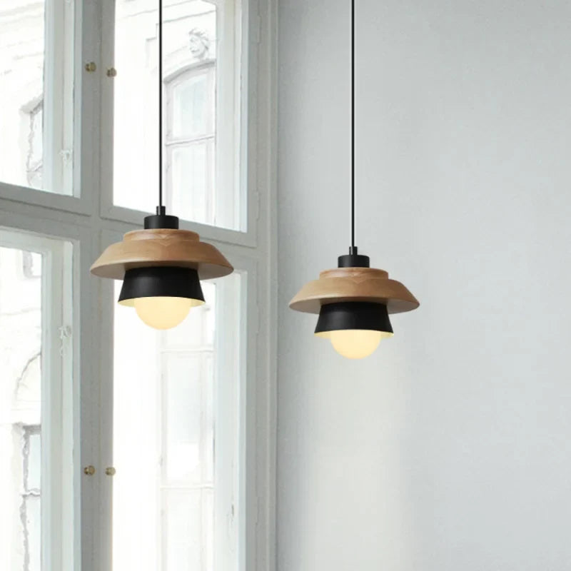 Nordic Wood Macaron Colour Pendant Light