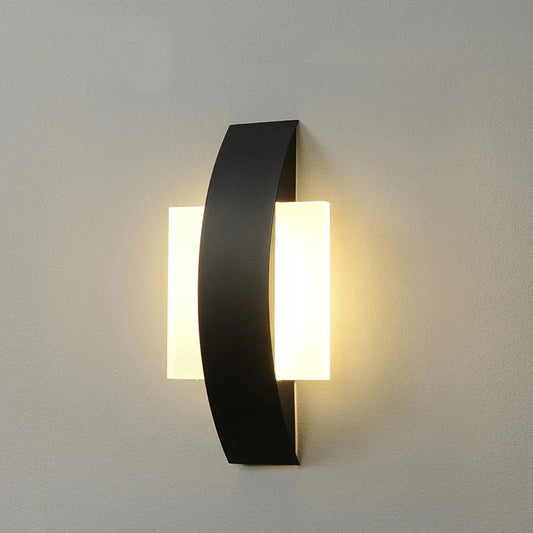 Acrylic Sphere and Iron Panel LED Wall Lamp