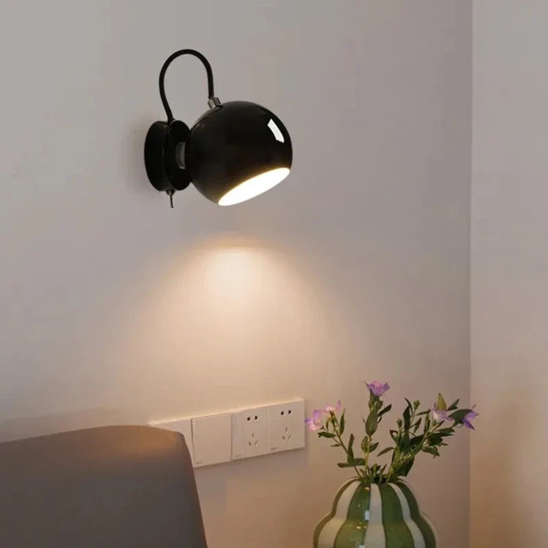 Nordic Cream Wall Lamp | Adjustable Dome Light