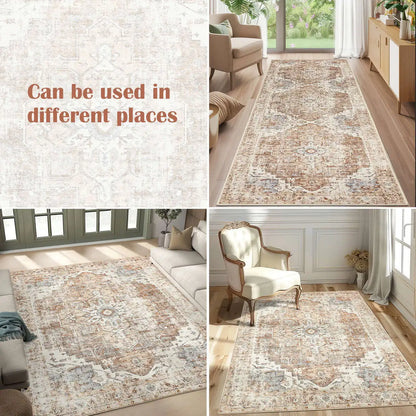Heritage Medallion Foldable Non-Slip Area Rug
