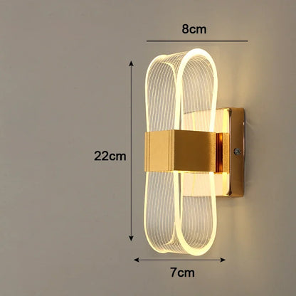 Nordic Gold Looped Aluminium LED Wall Lamp