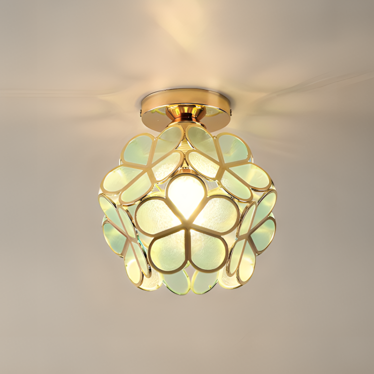Retro Flower PVC Flush Mount Ceiling Light