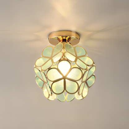 Retro Flower PVC Flush Mount Ceiling Light