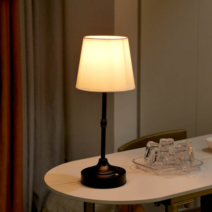 Brushed Gold Fabric Shade Cordless Table Lamp