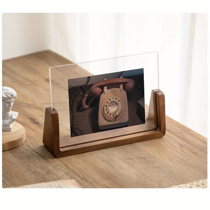 U-Shaped Acrylic and Wood Photo Frame
