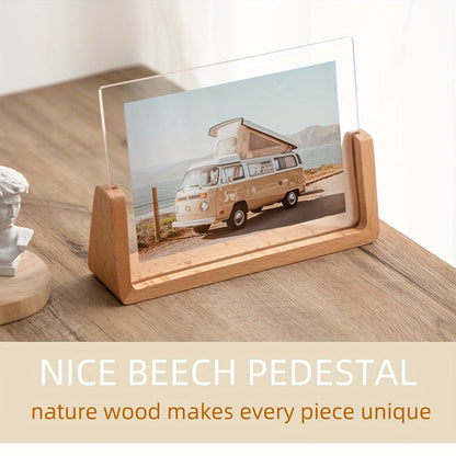 U-Shaped Acrylic and Wood Photo Frame