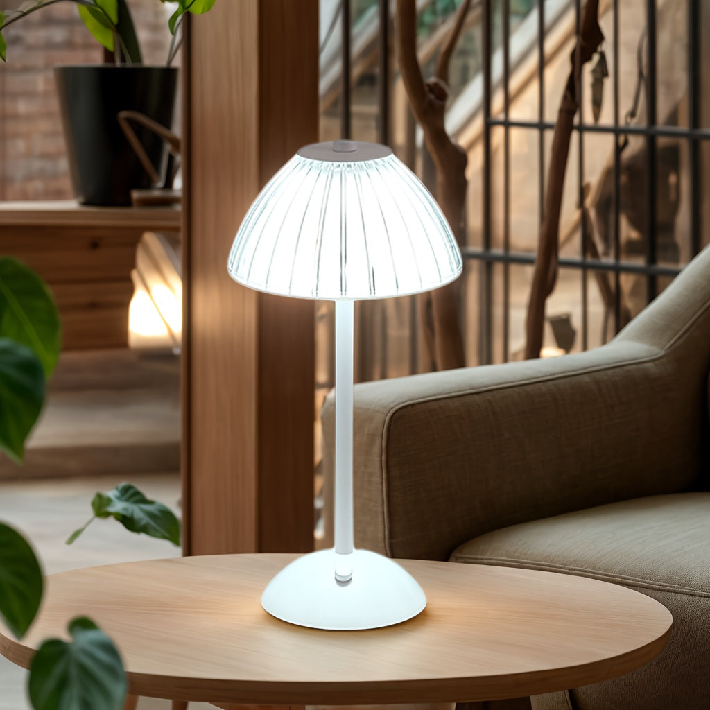 Golden Touch Ribbed Acrylic Rechargeable Lamp