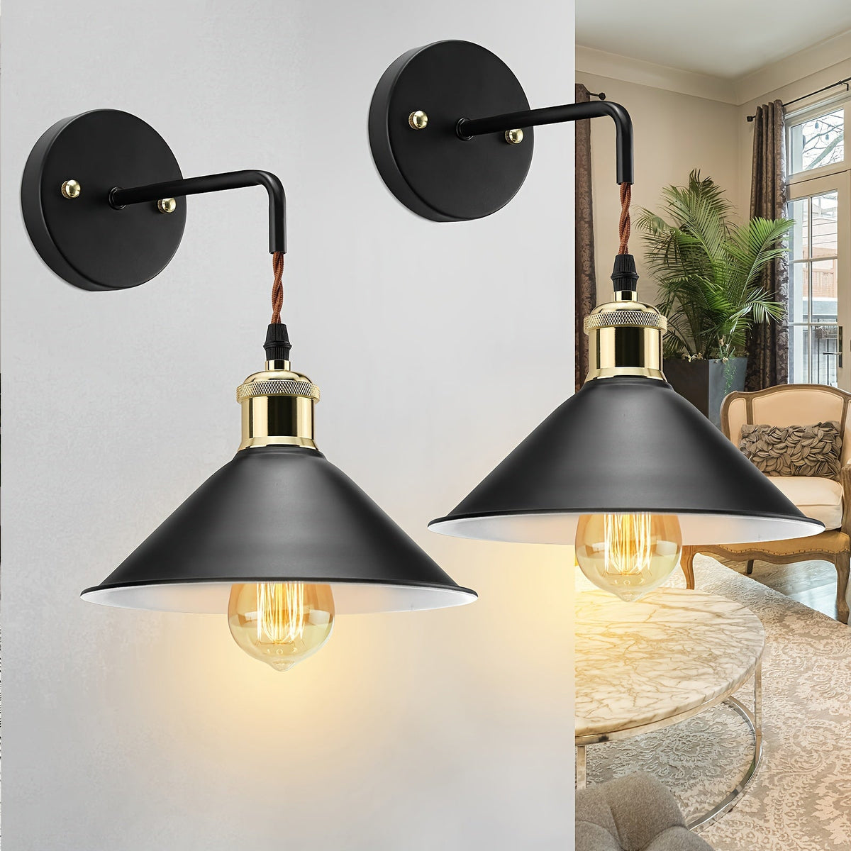 Oil-Rubbed Industrial Metal Wall Sconce