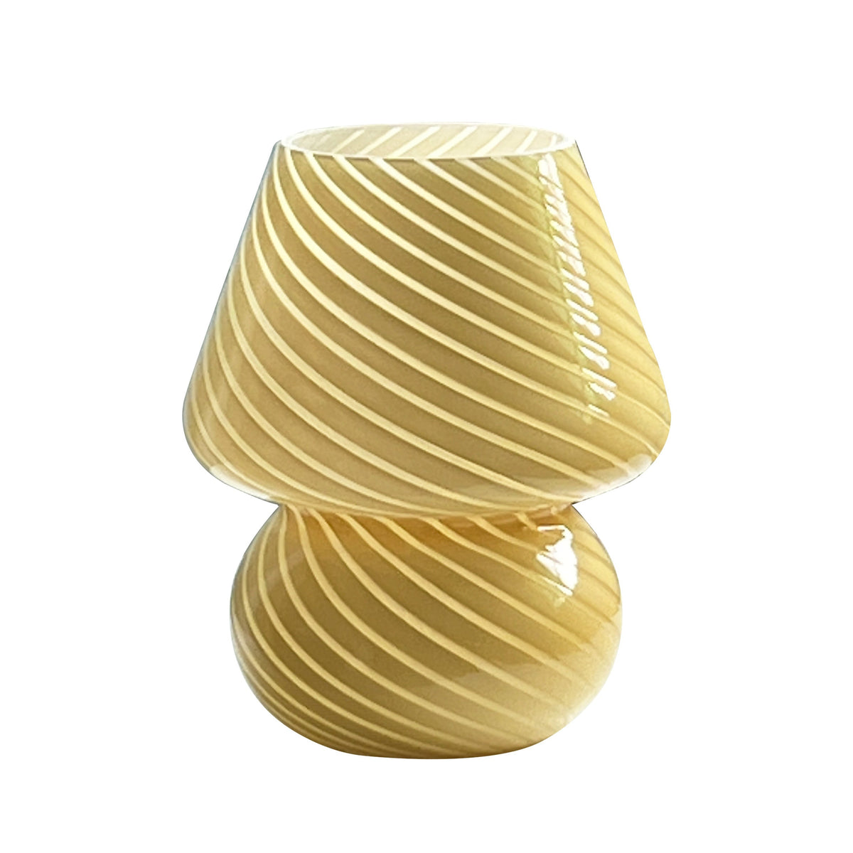 Swirl Glass USB Dimmable Mushroom Lamp