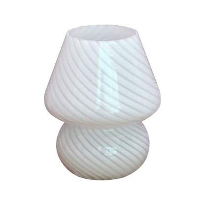 Swirl Glass USB Dimmable Mushroom Lamp