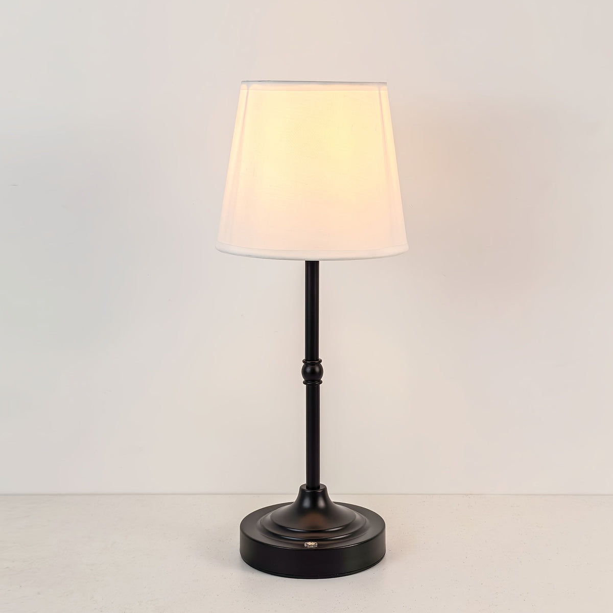 Brushed Gold Fabric Shade Cordless Table Lamp