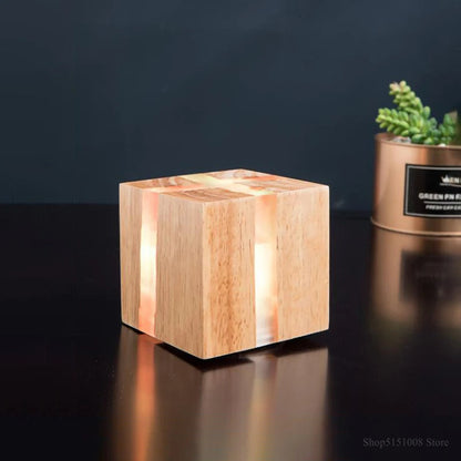 WoodAura Carved Wood and Resin Wall Light