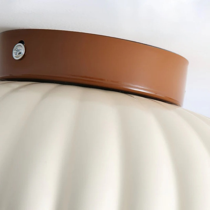 Iron and Glass Globe Flush Mount Light