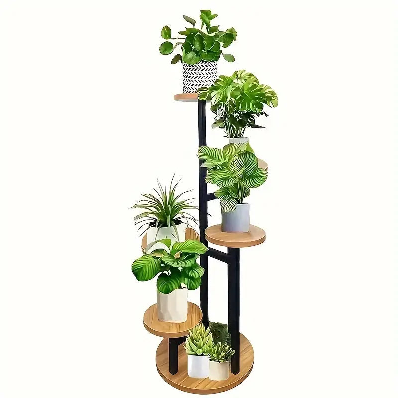 Verdura Six-Tier Round Wooden Plant Stand