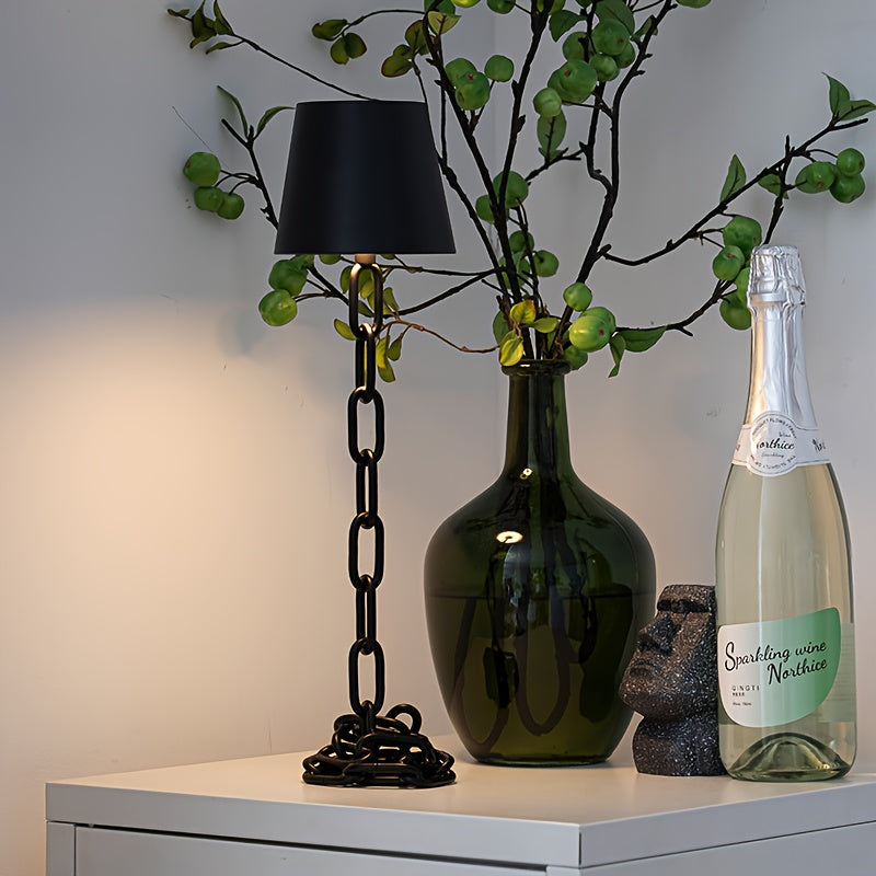 Modern Chain-Link Table Lamp | Rechargeable Touch LED Light
